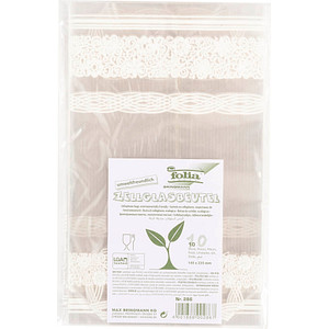 4001868002867 - 10 folia Zellglasbeutel L weißer Spitzendruck 4001868002867 folia 10 Stück