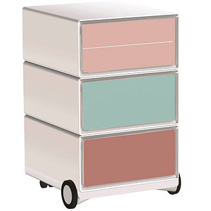 PAPERFLOW easyBox Colour Rollcontainer weiß, bunt 4 Auszüge 39,0 x 43,6 x 64,2 cm