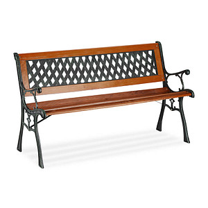 4052025360665 - Gartenbank 10036066_0 rotbraunschwarz Metall 1250 cm 4052025360665 relaxdays
