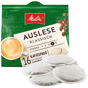 Melitta Café Auslese Kaffeepads Arabica- und Robustabohnen kräftig 16 Pads