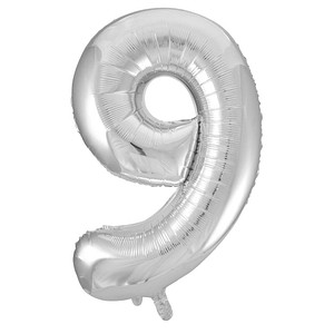 4002372382346 - Folienballon Zahl 9 silber 4002372382346 Idena