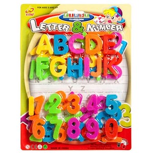 5908275145486 - Buchstaben und Zahlen Magnete farbsortiert Kunststoff 5908275145486 48 Stück