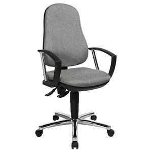 4014296416441 - Bürostuhl Support P Deluxe grau   chrom mit Armlehnen bis 110kg 4014296416441 Topstar