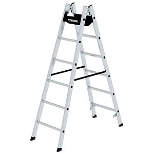 MUNK Stehleiter 33012 nivello, 2x 6 Stufen, schwarz/silber, Aluminium 4031405330122 MUNK