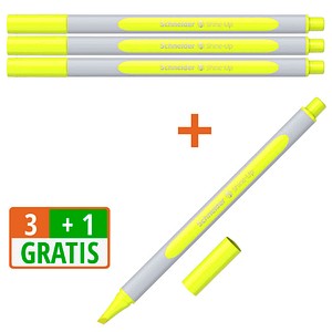4004675194954 - 3 + 1 GRATIS Shine-Up Textmarker gelb 3 St + GRATIS 1 St
