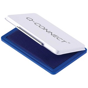 Q-connect Stempelkissen KF16313 Größe 1 blau getränkt 9x5cm im Metallgehäuse 5705831163133 Q-connect