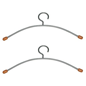 Alco Kleiderbügel Metall, silberfarben in edler Ausführung mit Holzenden 2 Stück