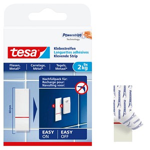 tesa Powerstrips Klebestreifen für max. 2,0 kg, 2,0 x 6,0 cm