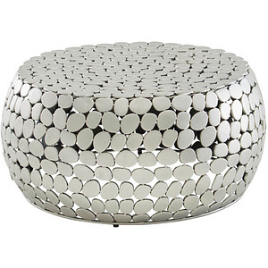 4251757707476 - WOHNLING Couchtisch Metall Silber Sofatisch Ø 66 cm Tisch Wohnzimmertisch Rund