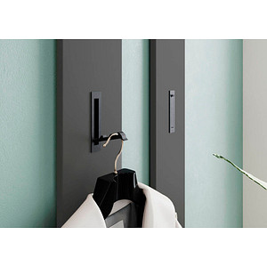 4005949372856 - Garderobenpaneel Susanna Wandmontage 3 Klapphaken bis 5 kg B 150 x T 40 x H 1700 mm MDF graphit hochglanz 4005949372856 - Garderobenpaneel Susanna Wandmontage 3 Klapphaken bis 5 kg B 150 x T 40 x H 1700 mm MDF graphit hochglanz