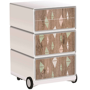 PAPERFLOW easyBox Colour Rollcontainer weiß, bunt 4 Auszüge 39,0 x 43,6 x 64,2 cm