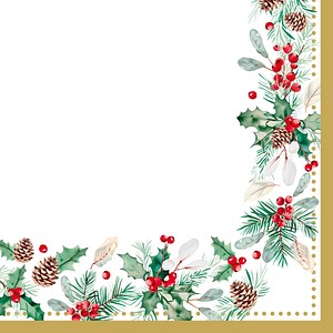 4002911339718 - Servietten Mistletoe and Pinecone 50 St