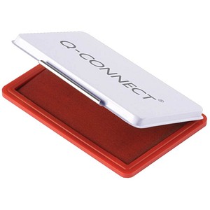 Q-connect Stempelkissen KF16316 Größe 1 rot getränkt 9x5cm im Metallgehäuse 5705831163164 Q-connect