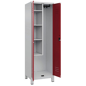 4066681617568 - Putzmittelschrank Classic Plus 080110-00-S10001 lichtgrau rubinrot 600 x 500 x 1950 cm aufgebaut 4066681617568 C+P-Möbel 4066681617568 - Putzmittelschrank Classic Plus 080110-00-S10001 lichtgrau rubinrot 600 x 500 x 1950 cm aufgebaut 4066681617568 C+P-Möbel