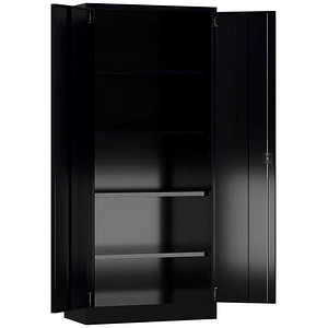 ClassiX Stahlschrank X-530339 tiefschwarz 80,0 x 38,0 x 180,0 cm, aufgebaut