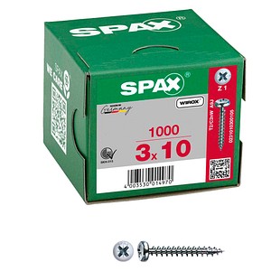 4003530014970 - Spax - Universalschraube 3 x 10 mm 1000 Stück Vollgewinde Halbrundkopf Kreuzschlitz Z1 S-Spitze wirox - 0231010300105