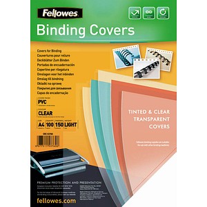 Fellowes Deckfolien für Bindemappen transparent, DIN A4 0,15 mm, 100 St.