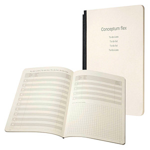 SIGEL Notizheft für Konferenzmappe Conceptum Flex to do DIN A5 liniert und kariert, creme 92 Seiten
