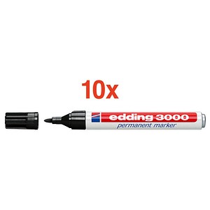 10 edding 3000 Permanentmarker schwarz 1,5 - 3,0 mm