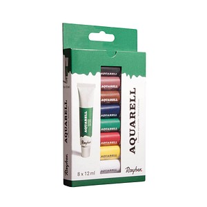 8 Rayher Künstler-Set mit 8 Farben Aquarellfarben farbsortiert 8 x 12,0 ml