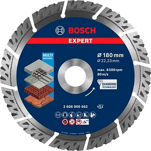 4059952539973 - 2608900662 EXPERT MultiMaterial Diamanttrennscheibe Durchmesser 180 mm Bohrungs-Ø 2223 mm Stein Beton Ziegel 1 St