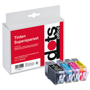 4250073720909 - Druckerpatrone 15080005-DOTS kompatibel zu Canon PGI-520BK CLI-521 C M Y Multipack schwarz cyan magenta gelb 425007372090 4 Stück