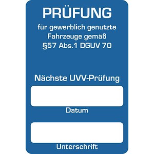 4052301061095 - Aufkleber Nächste UVV-Prüfung blau weiß 250 St