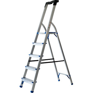 8717448037346 - Stehleiter silber 5 Sprossen H 1590 cm   8717448037346 pavo