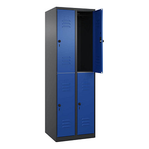 4068192642275 - Spind Classic Plus enzianblau schwarzgrau 080300-20 S10067 4 Schließfächer 600 x 500 x 1850 cm 4068192642275 C+P-Möbel 4068192642275 - Spind Classic Plus enzianblau schwarzgrau 080300-20 S10067 4 Schließfächer 600 x 500 x 1850 cm 4068192642275 C+P-Möbel