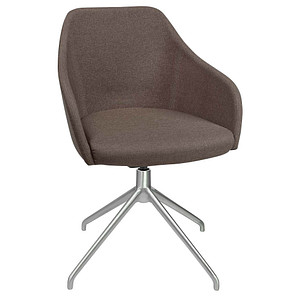 4014296933245 - Konferenzsessel Sitness Life 21 dreh- sitzhöhenverstellbar Armlehnen B 350-480 x T 460 x H 460-490 mm 4-Fußgestell Alu matt & Stoff braun