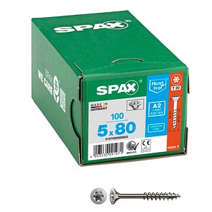 4003530091971 - Universalschraube Holzschraube Edelstahl A2 Teilgewinde Senkkopf T-STAR plus 4CUT-Spitze 5 x 80mm - 100 Stück 4003530091971 - Universalschraube Holzschraube Edelstahl A2 Teilgewinde Senkkopf T-STAR plus 4CUT-Spitze 5 x 80mm - 100 Stück