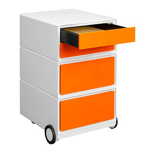 3660141922004 - Rollcontainer EasyBox EBGHPH05 Kunststoff orange weiß 4 normale Schubladen 3660141922004 PAPERFLOW