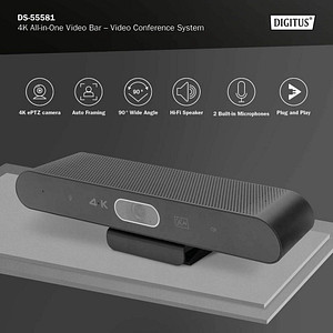 4016032487050 - DS-55581 4K Videokonferenzlösung 3840 x 2160 Pixel Klemm-Halterung Lautsprecher Mikrofon Schnelles Auto-Tracking per AI Standfuß 4016032487050 - DS-55581 4K Videokonferenzlösung 3840 x 2160 Pixel Klemm-Halterung Lautsprecher Mikrofon Schnelles Auto-Tracking per AI Standfuß