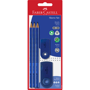 FABER-CASTELL GRIP 2001 Bleistift-Set B blau 1 Set