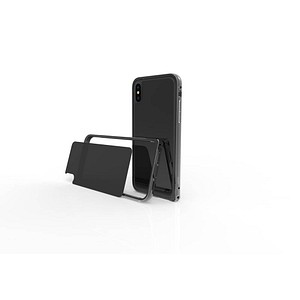 Aluminium Bumper mit Rückseitenschutzglas Bumper für Apple iPhone X grau