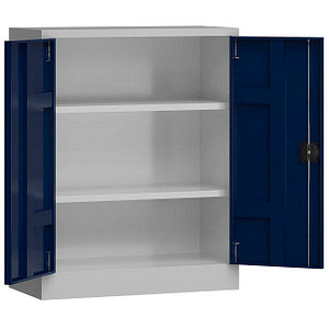 4061815503007 - Stahlschrank ClassiX X-530311 enzianblau lichtgrau 800 x 380 x 1000 cm aufgebaut  4061815503007 LÜLLMANN
