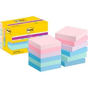 Image of Post-it® Super Sticky Notes Soulful Collection Haftnotizen extrastark farbsortiert, 12 Blöcke
