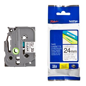 Beschriftungsband TZe-151 TZE151, 24 mm schwarz auf transparent