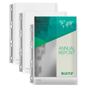 AKTION: 3 LEITZ Prospekthüllen DIN A4 transparent genarbt 0,17 mm mit Prämie nach Registrierung