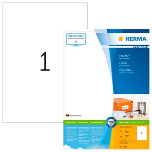 HERMA Etiketten 4631 weiß 210,0 x 297,0 mm, 200 Blatt