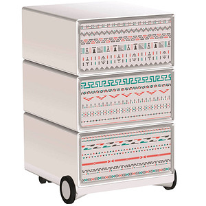 PAPERFLOW easyBox Colour Rollcontainer weiß, bunt 4 Auszüge 39,0 x 43,6 x 64,2 cm