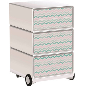 PAPERFLOW easyBox Colour Rollcontainer weiß, bunt 4 Auszüge 39,0 x 43,6 x 64,2 cm