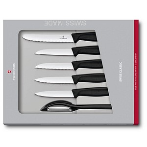 7611160087928 - 6 VICTORINOX Gemüsemesser Swiss Classic silber schwarz 7611160087928 VICTORINOX 6 Stück