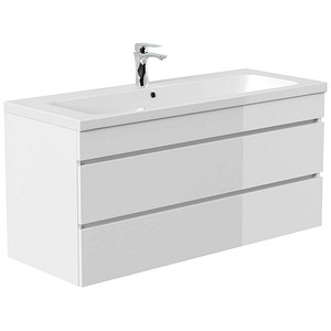 POSSEIK Waschbecken mit Unterschrank FELLINI 120 weiß glanz 120,0 x 48,0 x 58,4 cm