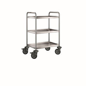 4048866608981 - BPRO BLANCO Edelstahl-Servierwagen mit 3 Etagen 120 kg Traglast LxBxH 700 x 500 x 950 mm