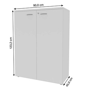 8029466045112 - Aktenschrank ECEM90M CLBA beton weiß 2 Fachböden 900 x 450 x 1232 cm