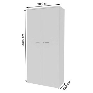 8029466045402 - Aktenschrank ECES90S RKBA weiß eiche 4 Fachböden 900 x 450 x 2000 cm