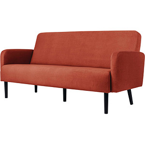 3660141954357 - 3-Sitzer Sofa LISBOA rost schwarz Stoff 3660141954357 PAPERFLOW