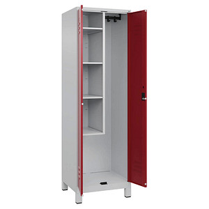 4066681617711 - Putzmittelschrank Classic Plus 080110-00-S10016 lichtgrau rubinrot 600 x 500 x 1950 cm aufgebaut 4066681617711 C+P-Möbel 4066681617711 - Putzmittelschrank Classic Plus 080110-00-S10016 lichtgrau rubinrot 600 x 500 x 1950 cm aufgebaut 4066681617711 C+P-Möbel