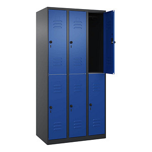 4068427432541 - Spind Classic Plus enzianblau schwarzgrau 080300-30 S10091 6 Schließfächer 900 x 500 x 1850 cm 4068427432541 C+P-Möbel
